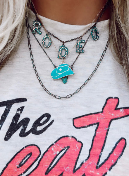 The Turquoise Cowboy Hat Necklace